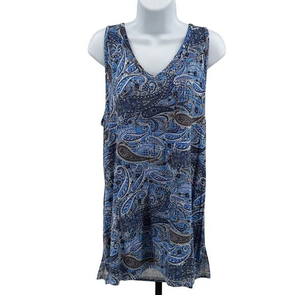 Tommy Hilfiger & Longyuan Tank Top Bundle of 2 WMNS XL Paisley Print Sleeveless - Picture 3 of 14